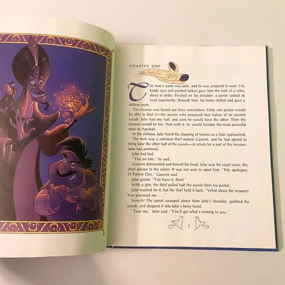 Vintage 1992 Disneys Aladdin  by A L Singer Hardcover Book DJ - Picture 15 of 16